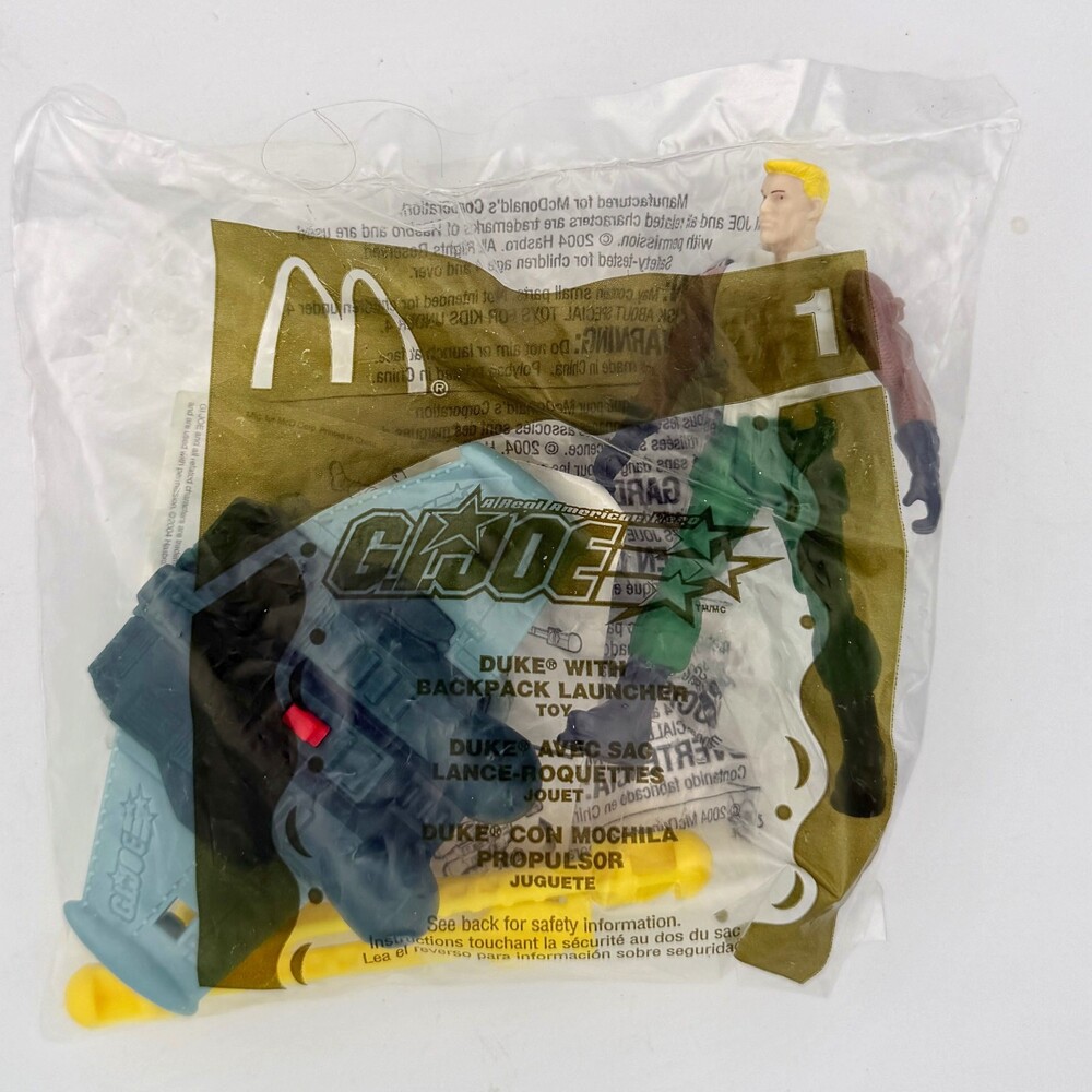 GI Joe #1 Duke with Backpack Launcher McDonalds Kids Happy Meal Toy 2004 NEW
